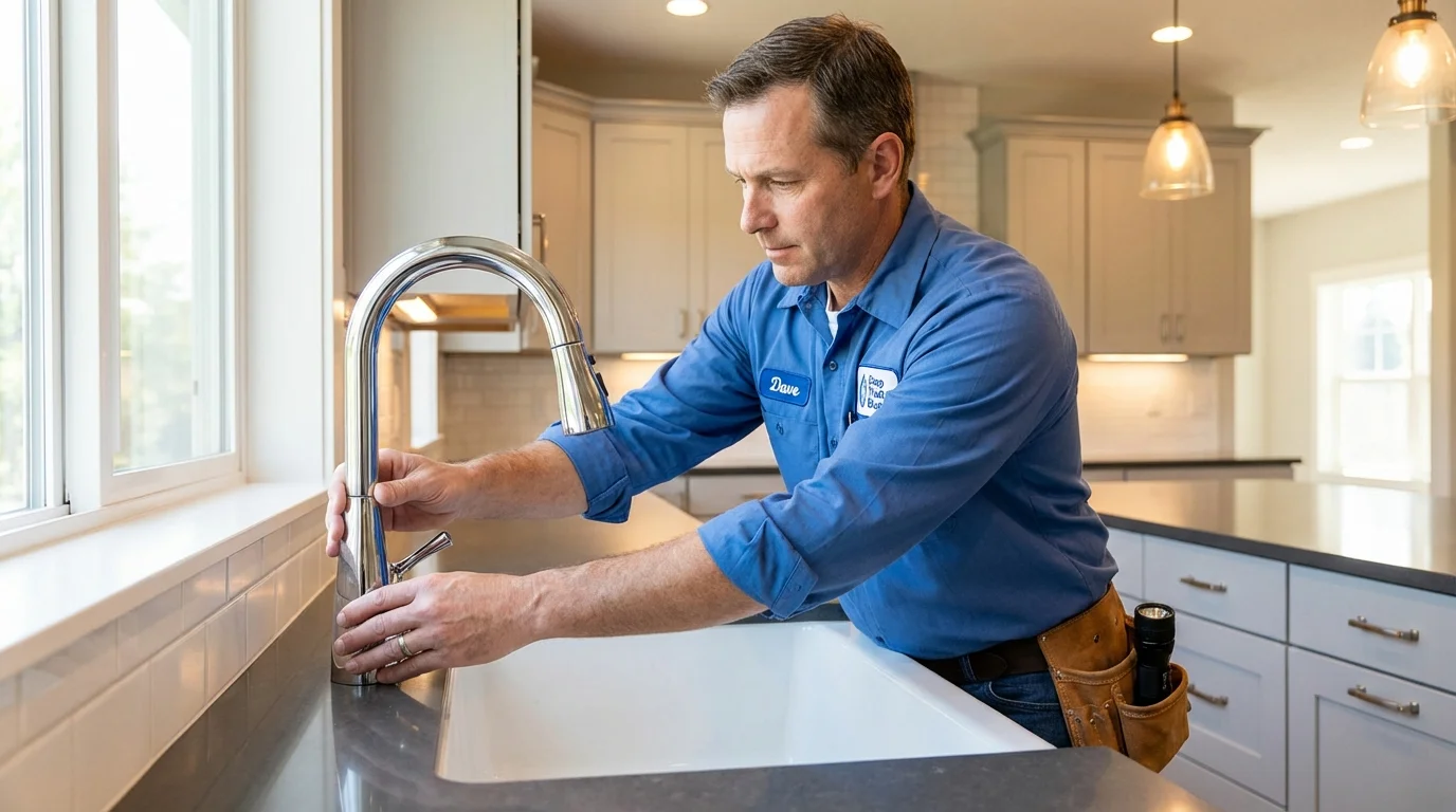 Kitchen faucet installation by Johns Plumbing LLC in Round Rock