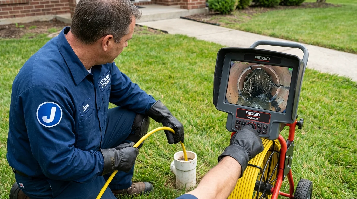 Sewer camera inspection being performed by Johns Plumbing LLC in Round Rock